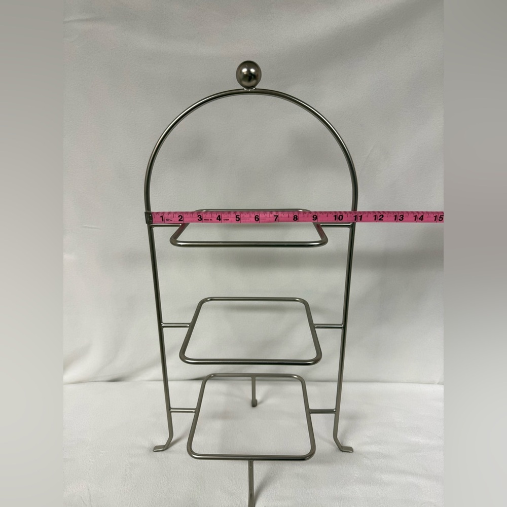 Pampered Chef Three Tiered Metal Stand | Simple Additions |Appetizer Plate Stand - Picture 4 of 7